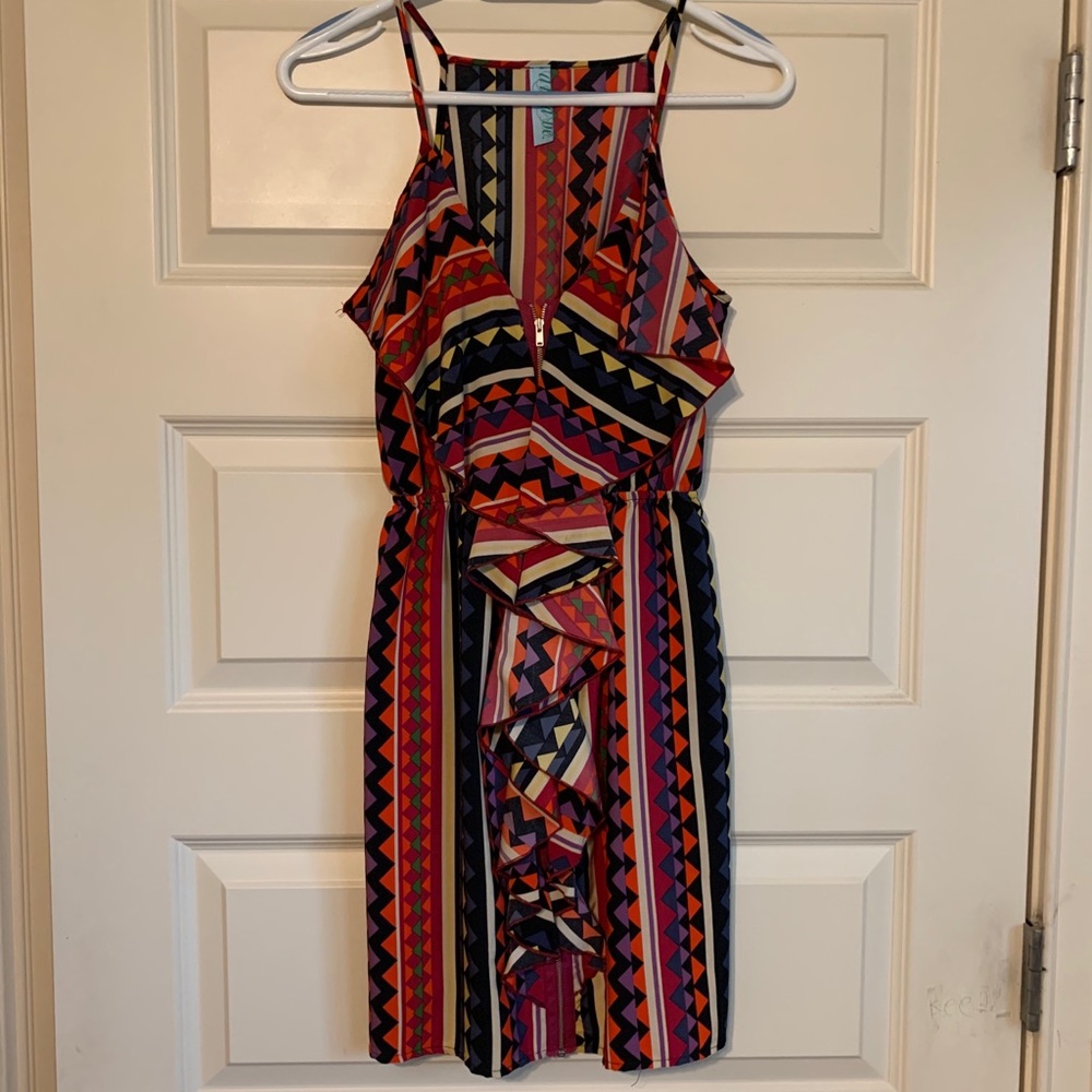Ruffle zipper dress
